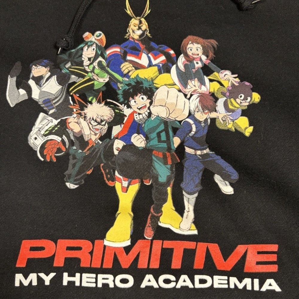 Primitive My Hero‎ Academia Hoodie Mens Large Black Anime Streetwear Skate Punk